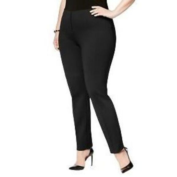 Alfani Plus Size Comfort Waistband Skinny Pants Deep Black 24W - Picture 1 of 1